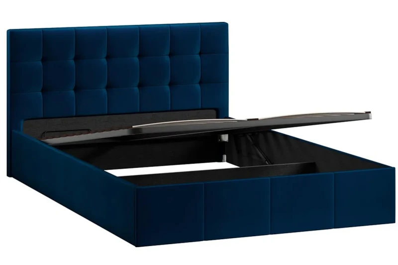 Кровать Эмма с ПМ и заглушиной 140х200 (Велюр/Confetti Blue) - купить в Озерце