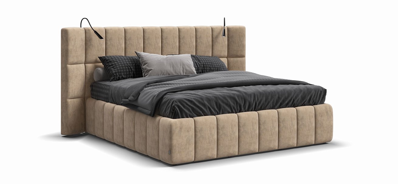 Босс ХО Кровать 180*200 Велюр Роял шампань - купить в Озерце