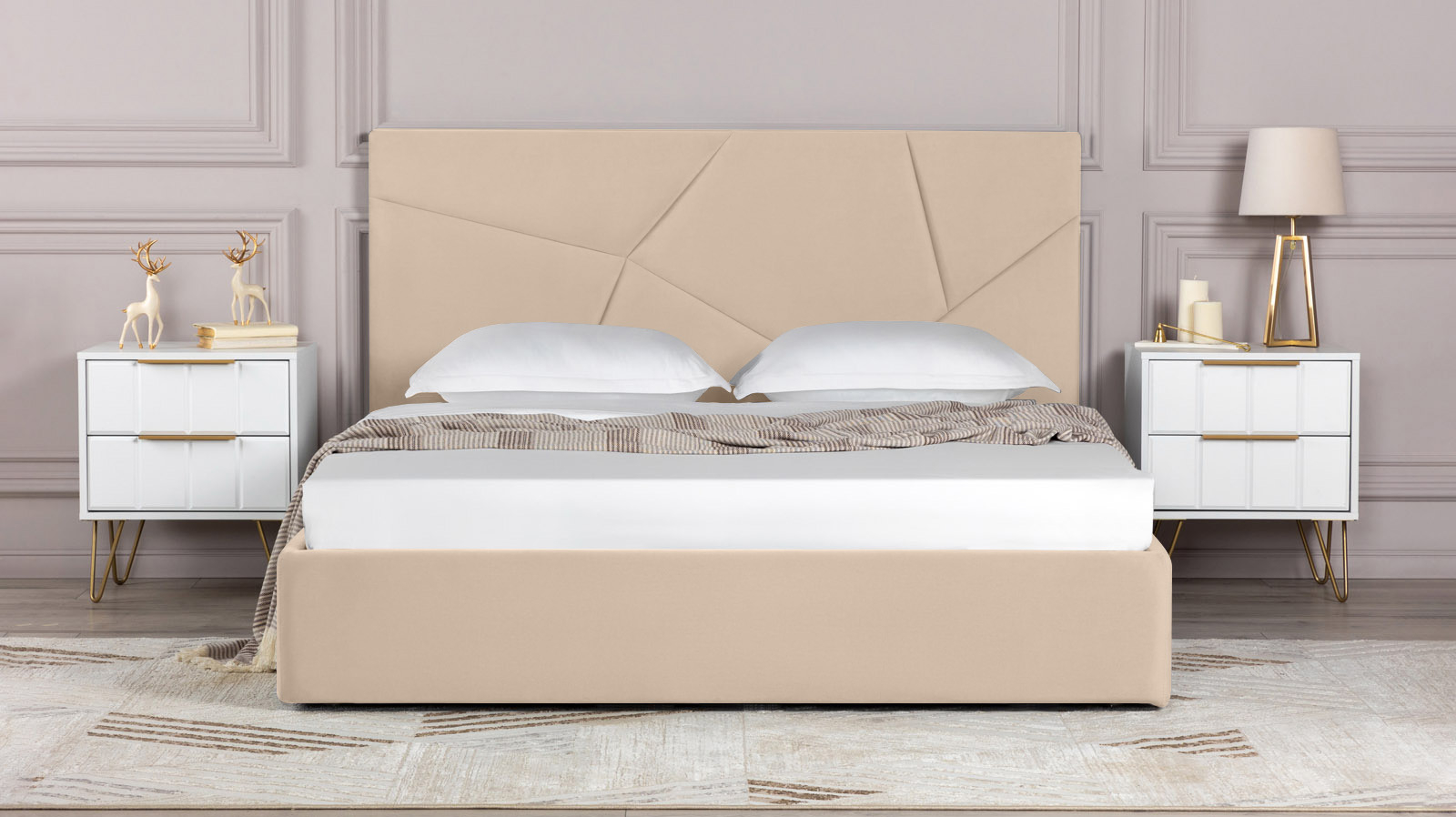 Кровать Opera I, Тк. Casanova Milk 140x200 - купить в Озерце