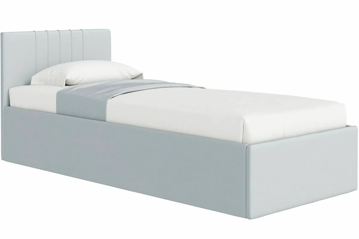 Кровать Соло односпальная с ПМ 90х200 (Newtone Light Grey/Светло-серый) - купить в Озерце