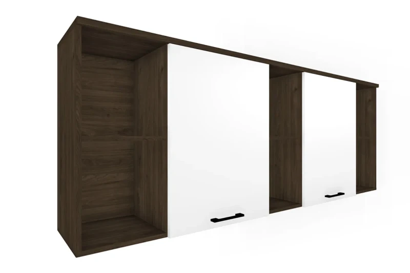 Антресоль АН-5010-ГТ-БГ (Гикори Джексон Темный/Белый Бриллиант Глянцевый) в мебель-центре Озерцо