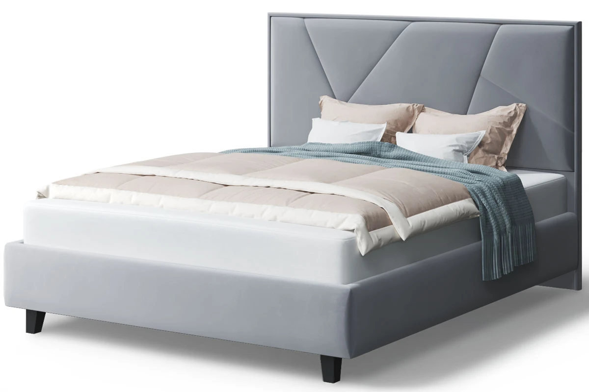 Кровать на опоре Ингрид с ПМ и бельев. ящ. 160х200 (Нео 25/Серый) - купить в Озерце