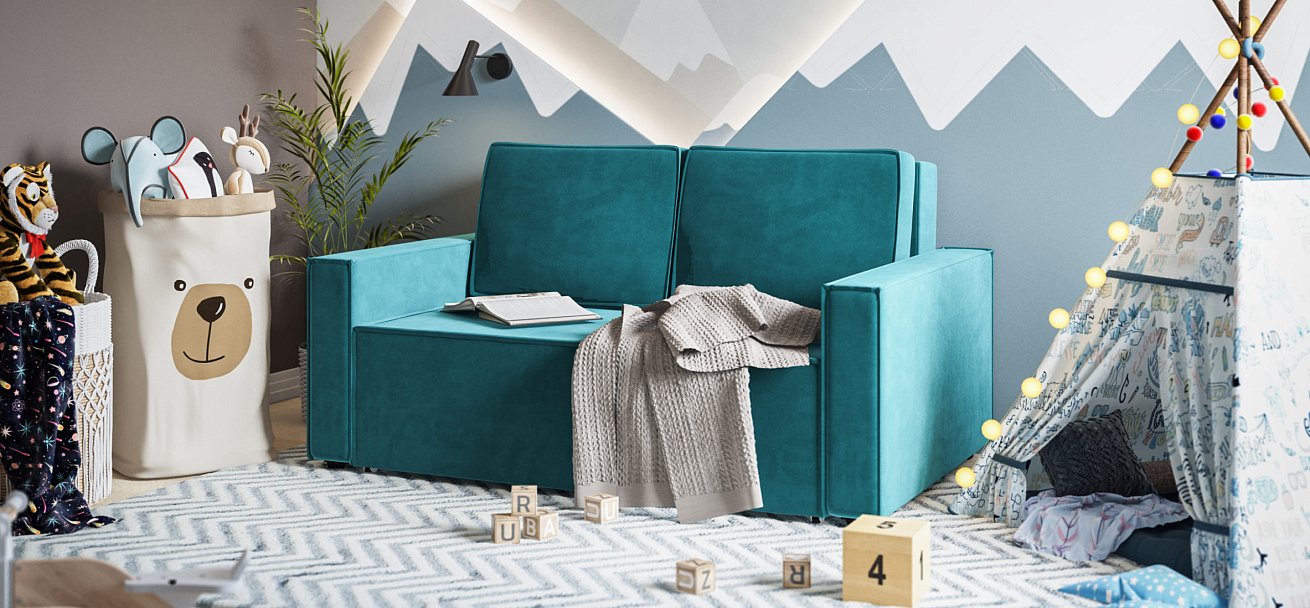 Диван NORD Compact велюр Monolit зеленый — купить в Озерце