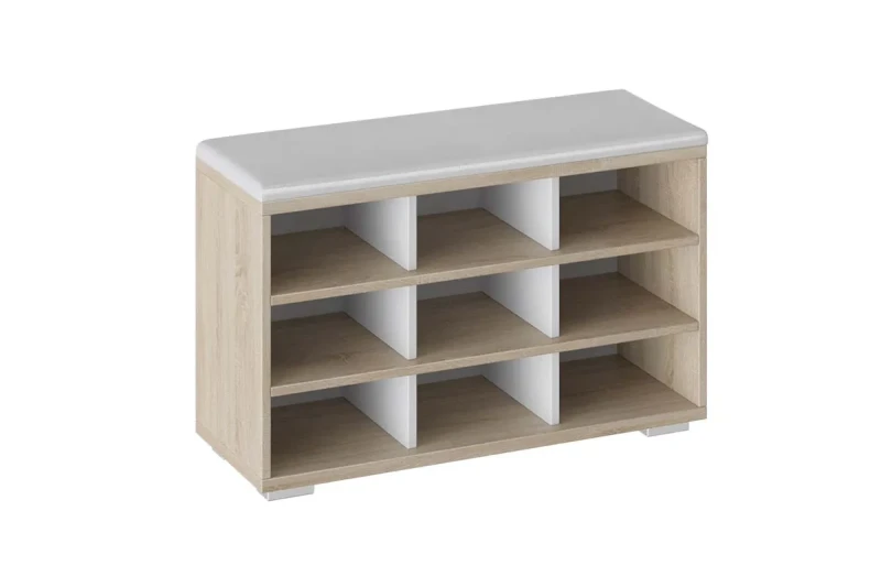 Тумба для обуви Тип 10 (Дуб Сонома/Белый Ясень) — Мебель-центр Озерцо