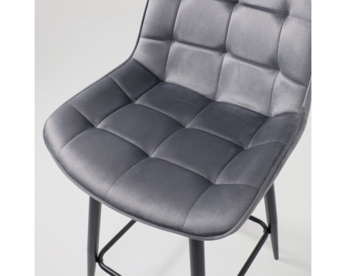 Полубарный стул Линкс, темно-серый велюр G062-40 / черный - купить в Озерце