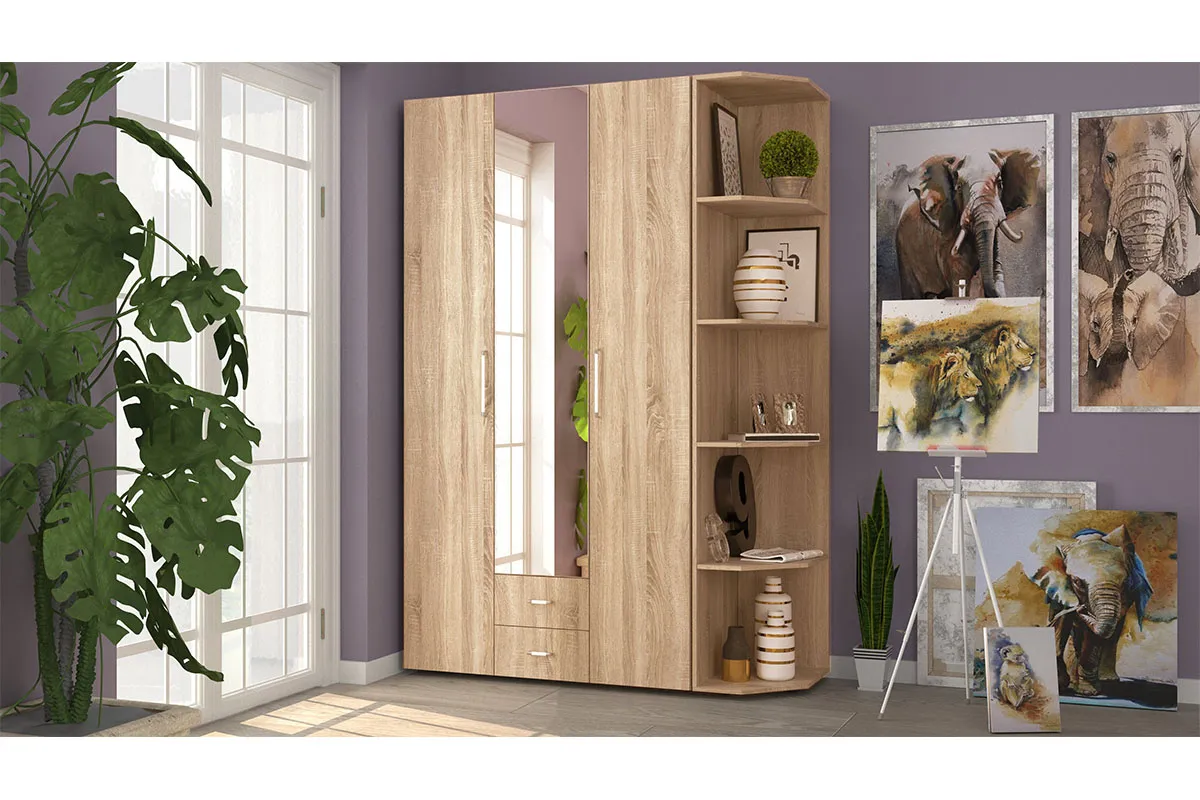 Монако 14 Полка угловая Дуб Сонома в мебель-центре Озерцо