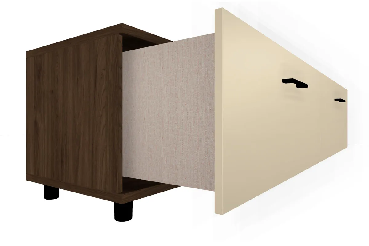 Тумба ТБ-5039-ГТ-КМ (Гикори Джексон Темный/Кашемир Матовый) — Мебель-центр Озерцо