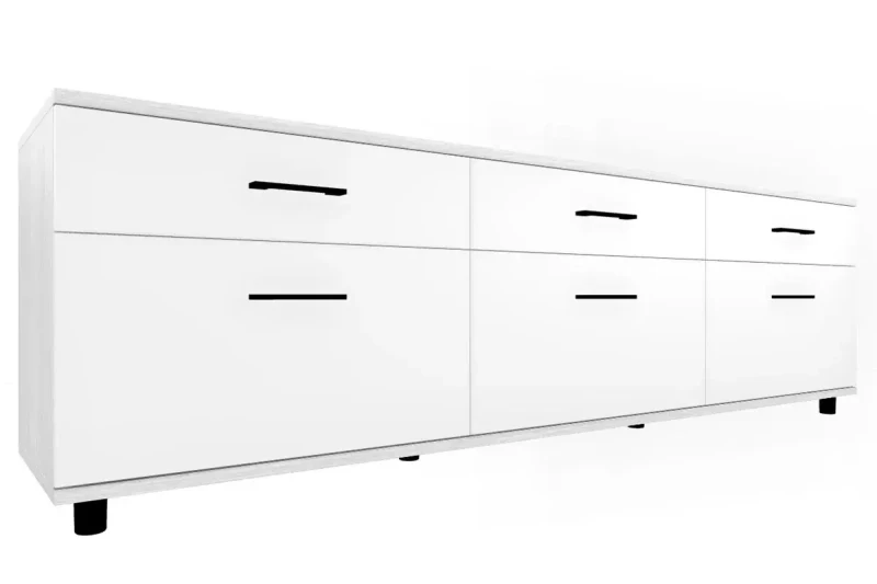 Тумба ТБ-5027-СЯ-БГ (Снежный Ясень/Белый Бриллиант Глянцевый) — Мебель-центр Озерцо