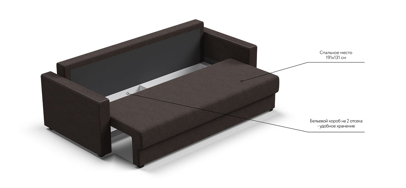 Диван Атланта 3 SE Malmo шоколад — купить в Озерце