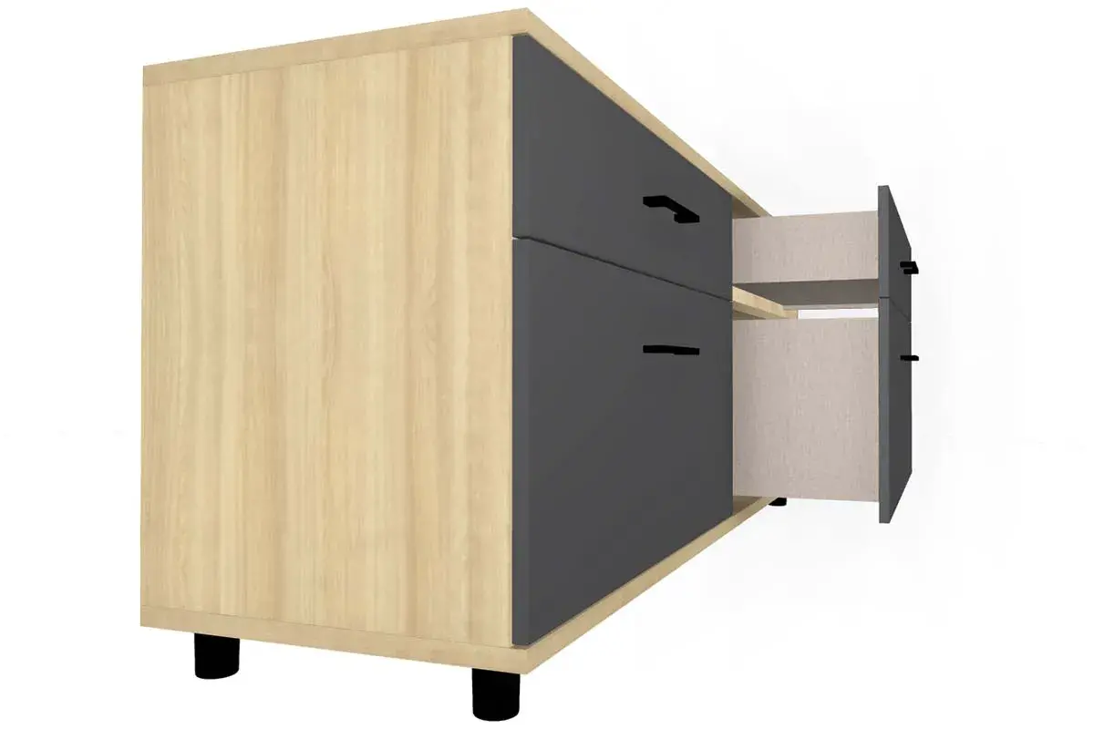 Тумба ТБ-5029-АС-АМ (Ясень Асахи/Антрацит матовый) — Мебель-центр Озерцо