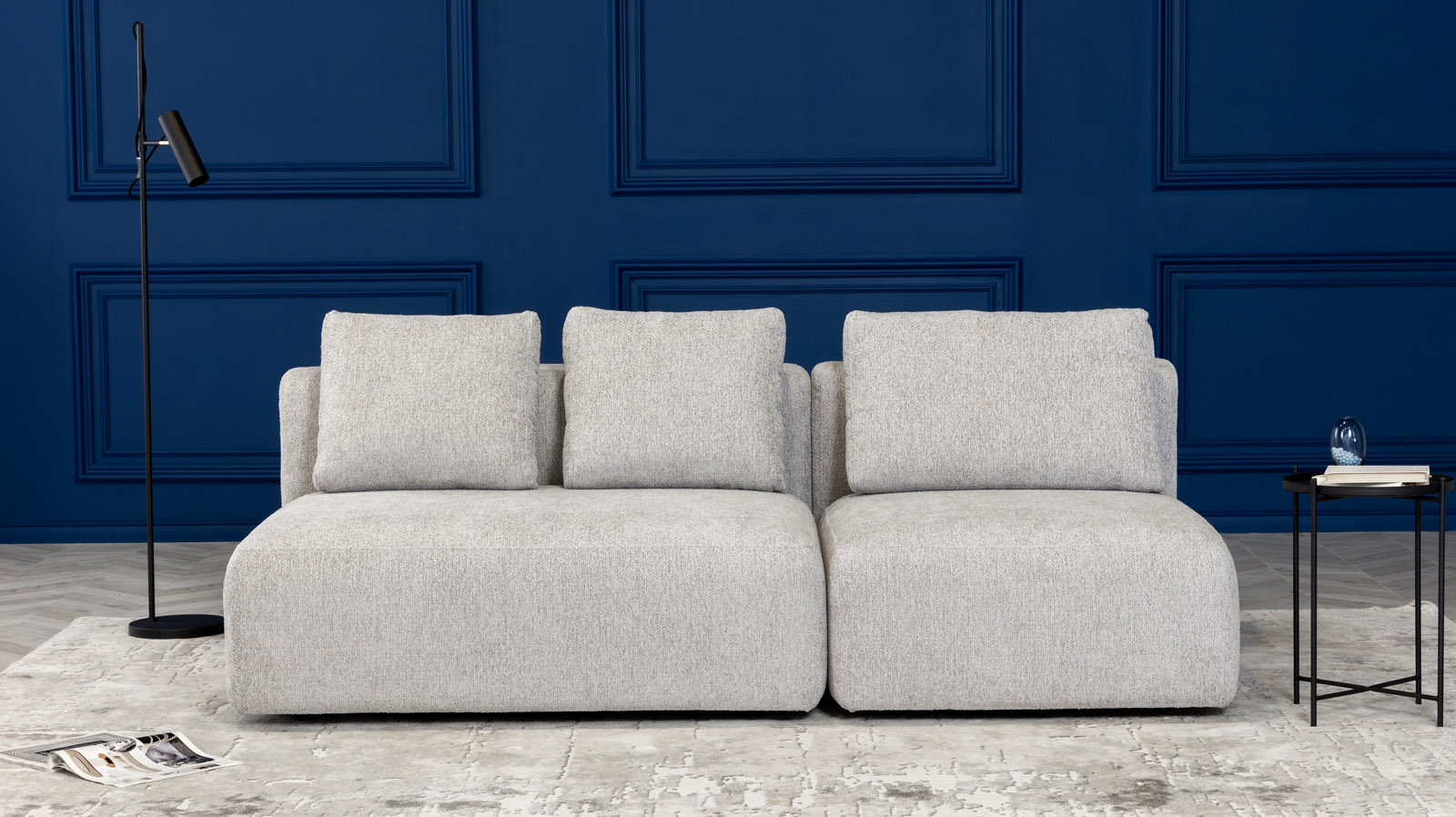 Диван модульный Мольто-2 секц-пуф 125+85-спинка 125+85-Тк. Alaska 26 107x214 — купить в Озерце