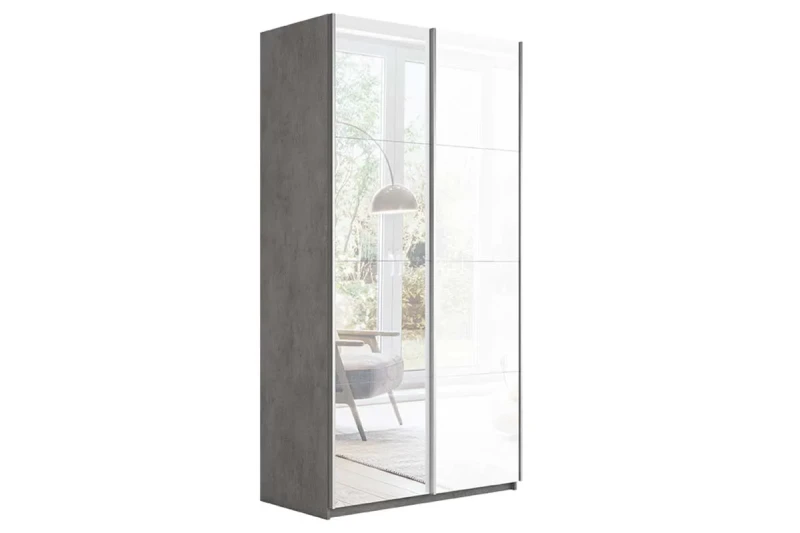 Шкаф-купе Траст 2.120.60-13.15 (Бетон, Зеркало/Стекло бел. гл.) в мебель-центре Озерцо