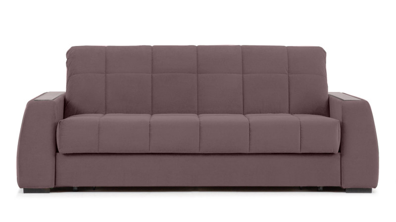 Диван - кровать Domo Pro с полками цвета ясень, стежка квадрат, ткань Casanova Lilac 140x216 — в мебель-центре Озерцо