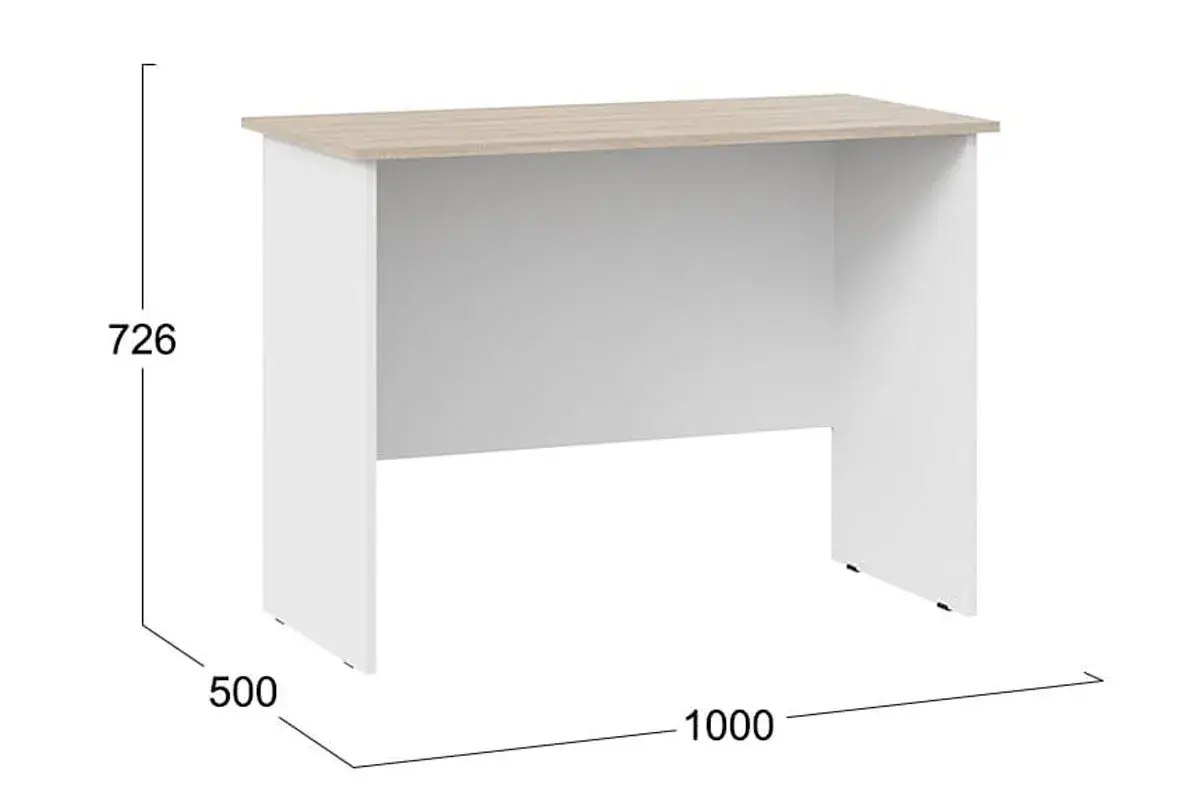 Стол письменный Тип 14 (1000) (Дуб Сонома/Белый Ясень) — Мебель-центр Озерцо