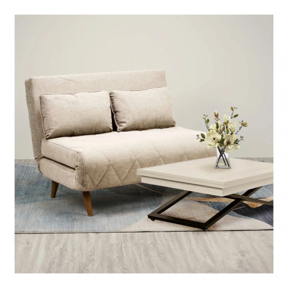 Кресло раскладное DOMM Scandy 120 синий, ноги бежевые — купить в Озерце