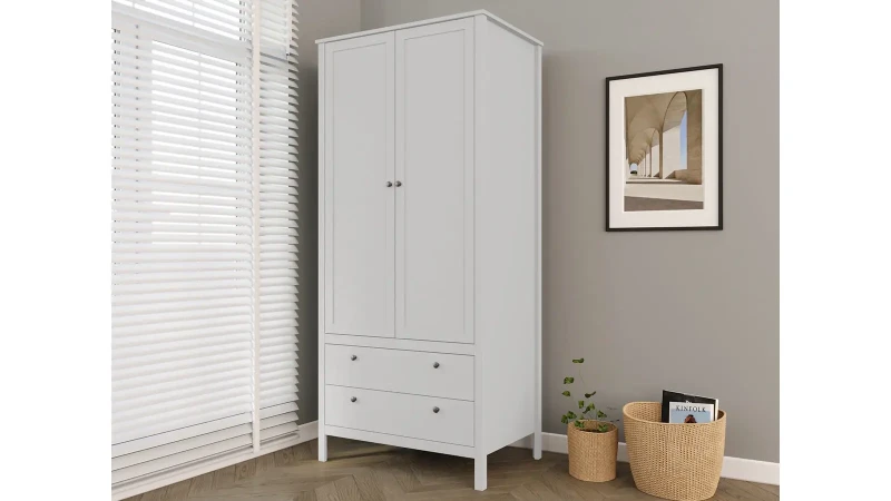 Шкаф двухдверный с ящиками Kasli, цвет Белый 61x91 — купить в Озерце