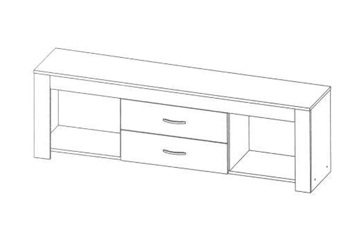 Тумба ТВ 1800 Квадро-32 (Дуб делано темный) — Мебель-центр Озерцо