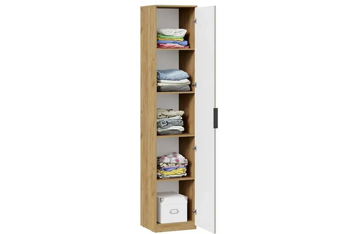 Шкаф для белья Хилтон Исп. 2 (Дуб Крафт золотой / Мокко матовый) в мебель-центре Озерцо