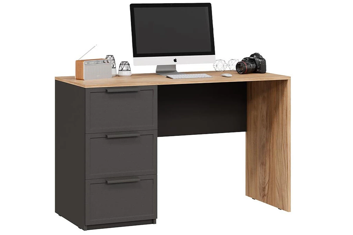 Стол письменный Стелла Тип 1 (Серый вулкан/Фон серый/Яблоня Беллуно) — Мебель-центр Озерцо