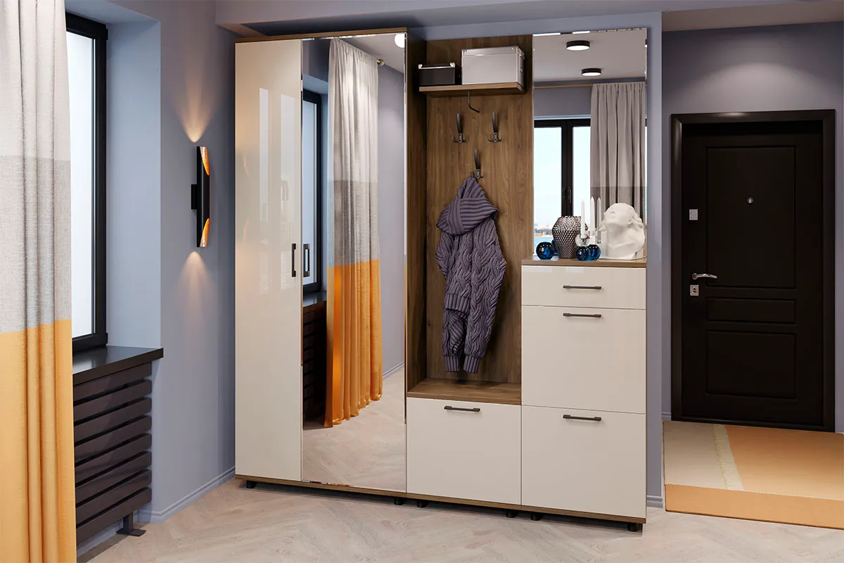 Тумба ТБ-5042-ГТ-КГ (Гикори Джексон Темный/Кашемир Глянцевый) — Мебель-центр Озерцо