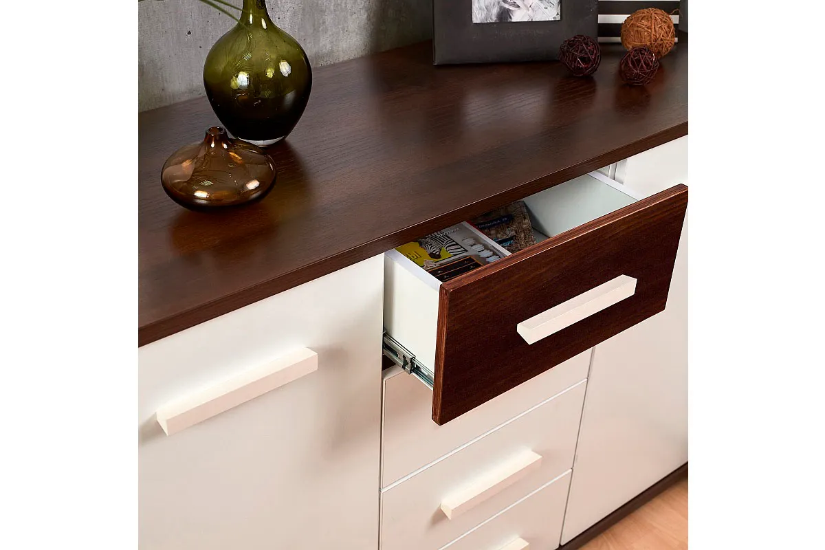 Тумба МЦН Норвуд 5 (Белый/Орех шоколадный/ЛДСП) — Мебель-центр Озерцо