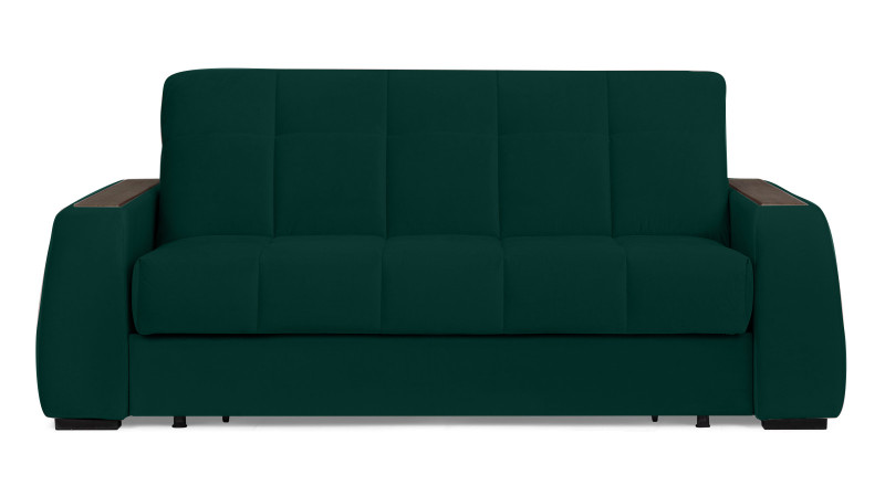 Диван - кровать Domo Pro с накладкой цвета венге, стежка квадрат, ткань Sky Velvet 42 140x216 — в мебель-центре Озерцо