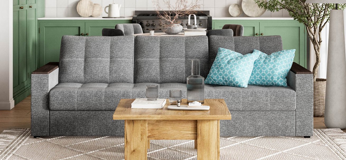 Атланта НПБ 120 диван Рогожка Мальмо серый — купить в Озерце