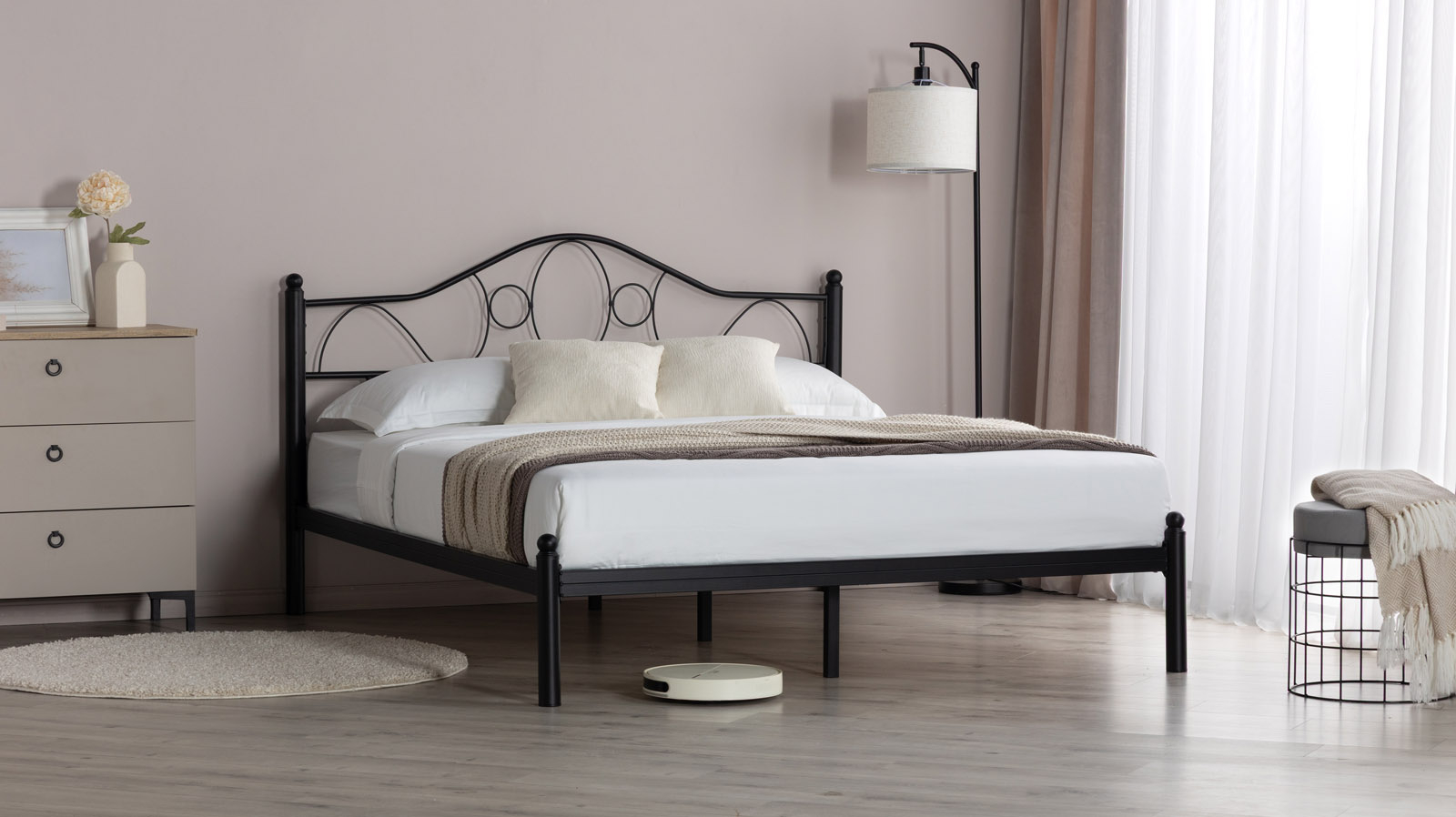 Кровать Viana 140x200 цвет черный шагрень - купить в Озерце