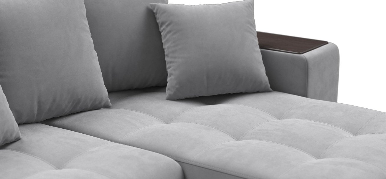 Ванкувер угловой диван Велюр Монолит сталь — купить в Озерце