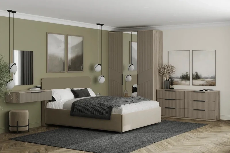 Спальный гарнитур Астория №2 / без кровати (Дуб кастелло серый / Грей софт) - купить в Озерце