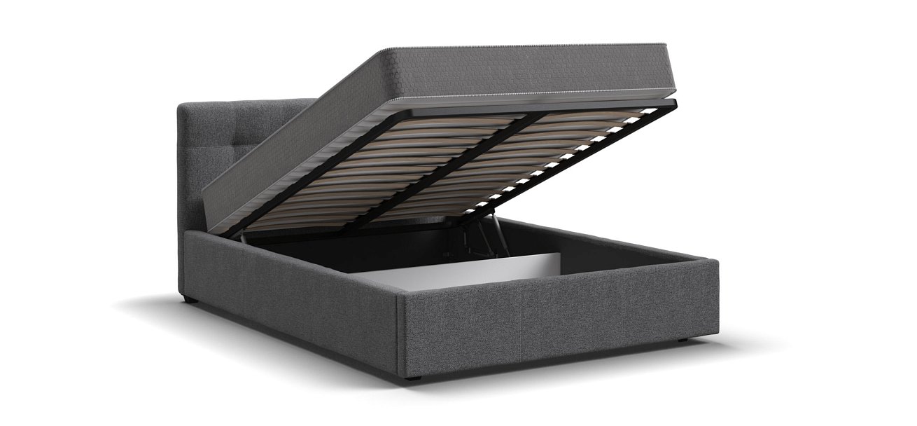 Кровать Белла 140*200 с ПМ рогожка Malmo серая - купить в Озерце