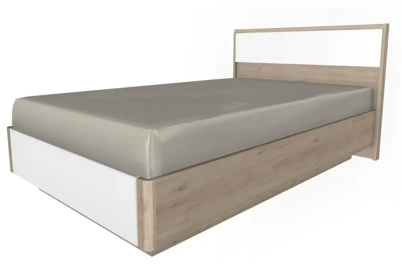 Кровать КР-4001-ГС-БГ (Гикори Джексон Светлый/Белый Бриллиант Глянцевый) - купить в Озерце