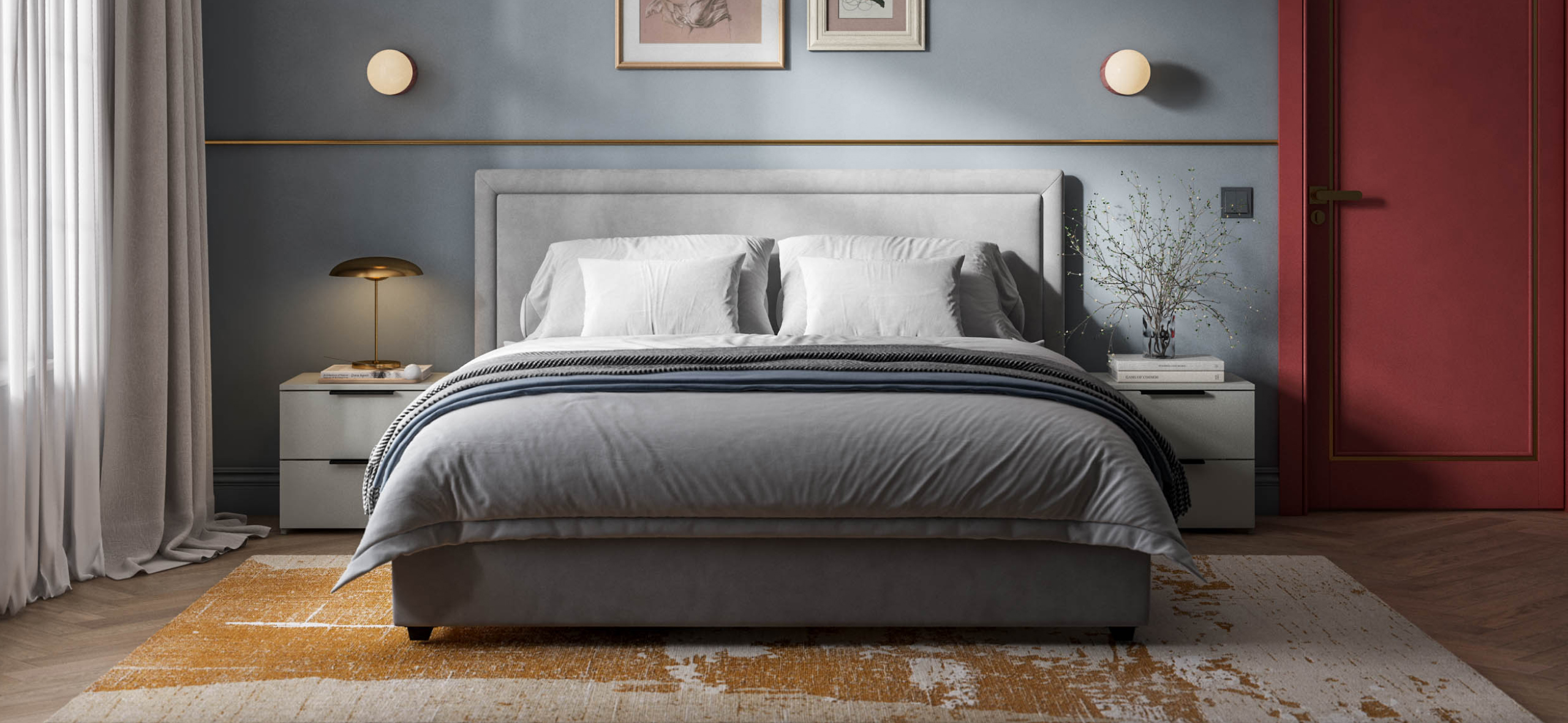 Кровать Фрея 160*200 с ПМ MONOLIT Сталь - купить в Озерце