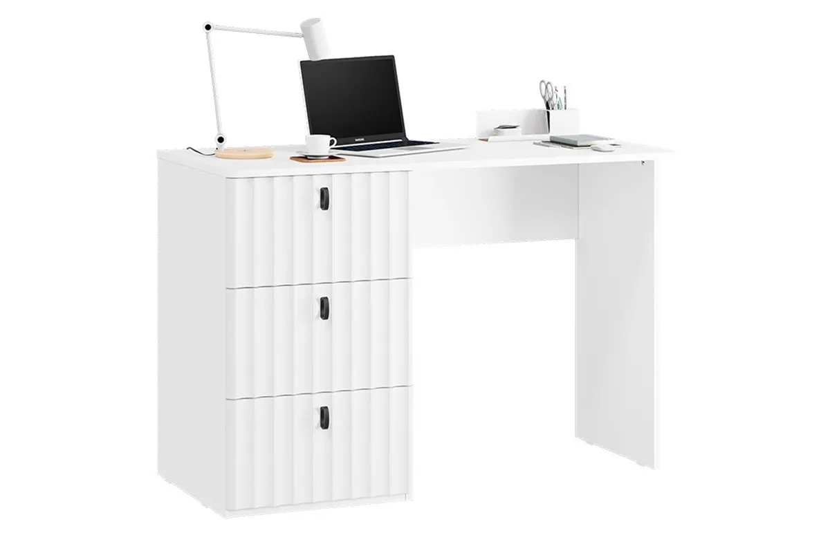 Стол письменный Тиффани Тип 1 (Белый снег / Белый софт) — Мебель-центр Озерцо