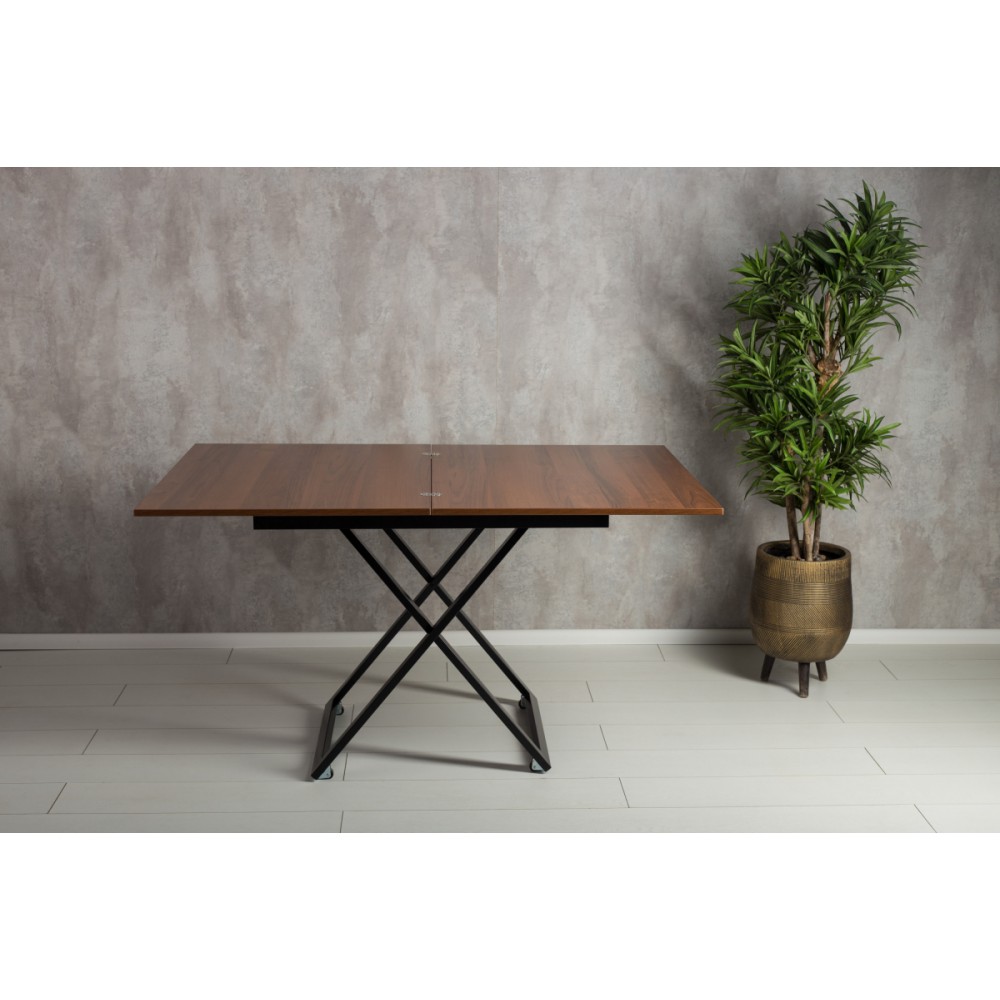 Стол-трансформер APOLLO миланский орех/черное подстолье - купить в Озерце