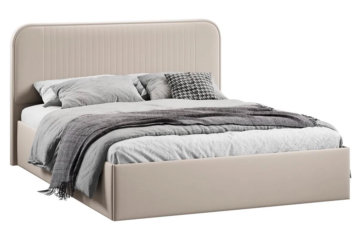 Кровать Тиффани c подъемным механизмом Тип 1 и заглушиной 140х200 (Велюр / Confetti Cream) - купить в Озерце