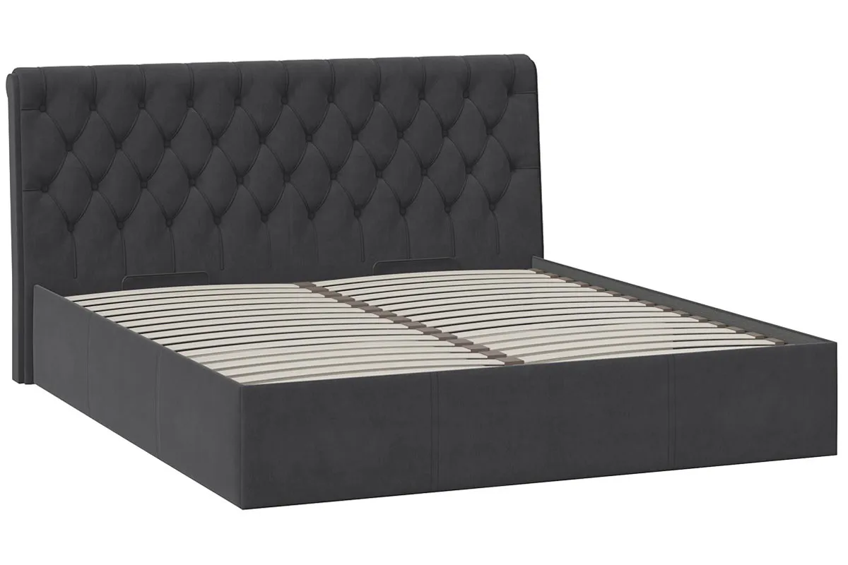 Кровать двойная Скарлет универсальная 180х200 с ПМ Тип 1 (Велюр/Графит) - купить в Озерце