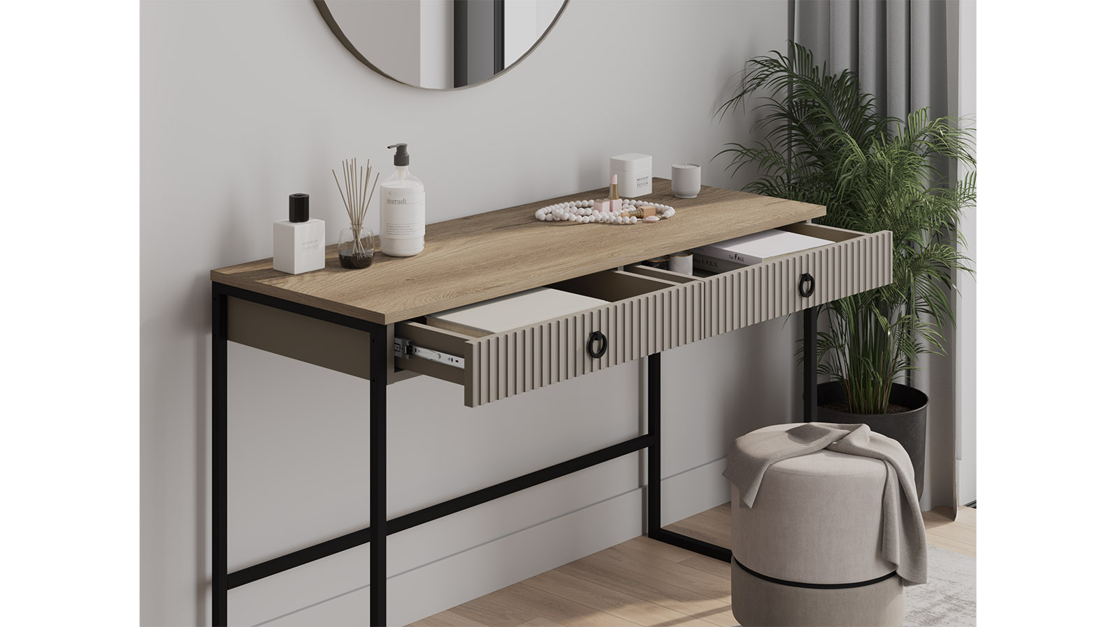 Туалетный столик Zima, цвет Гикори кингстон + Белый 45x118 — купить в Озерце