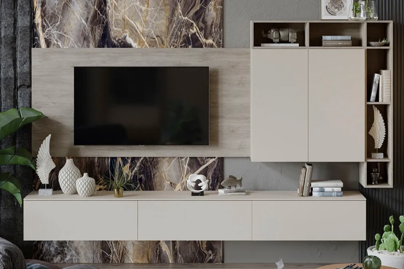 Гостиная Порто №6 ГН-393.006 (Баттл Рок/Сантьяго софт) — Мебель-центр Озерцо