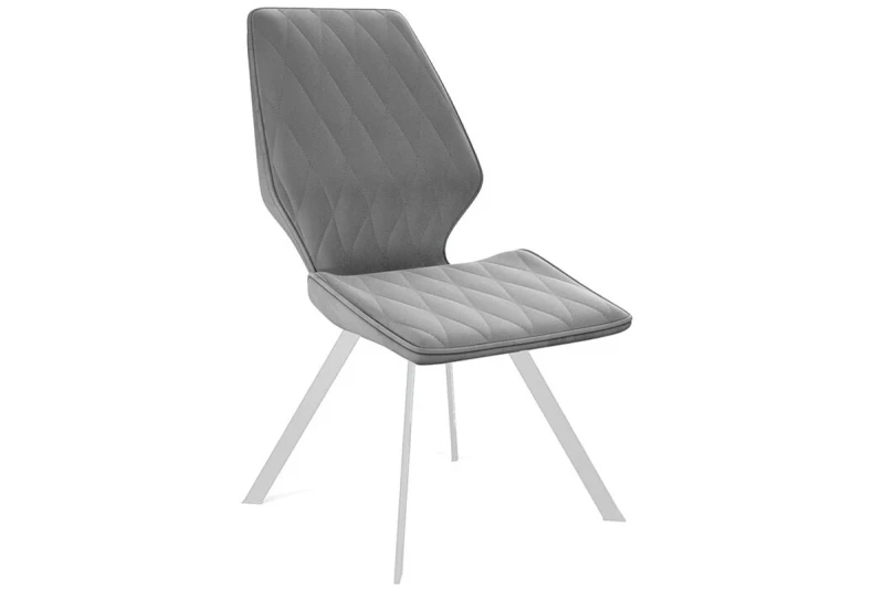 Стул Матэо (Белый муар/Микровелюр BRENDY Grey) - купить в Озерце