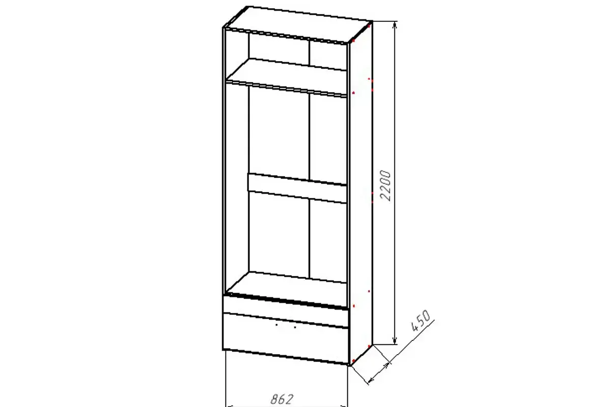 Шкаф Геометрия-4 (Белый/Делано светлый) в мебель-центре Озерцо