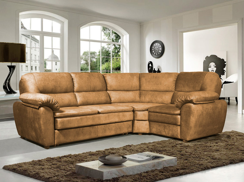 Диван раскладной "Лотос угловой" (горчица) — купить в Озерце