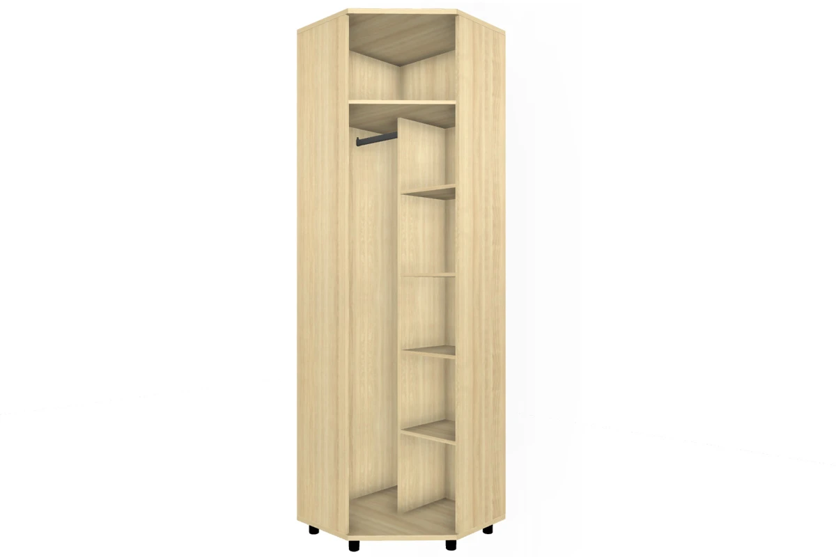 Угловой шкаф для одежды и белья ШК-5013-АС-БГ (Ясень Асахи/Белый Бриллиант Глянцевый) в мебель-центре Озерцо