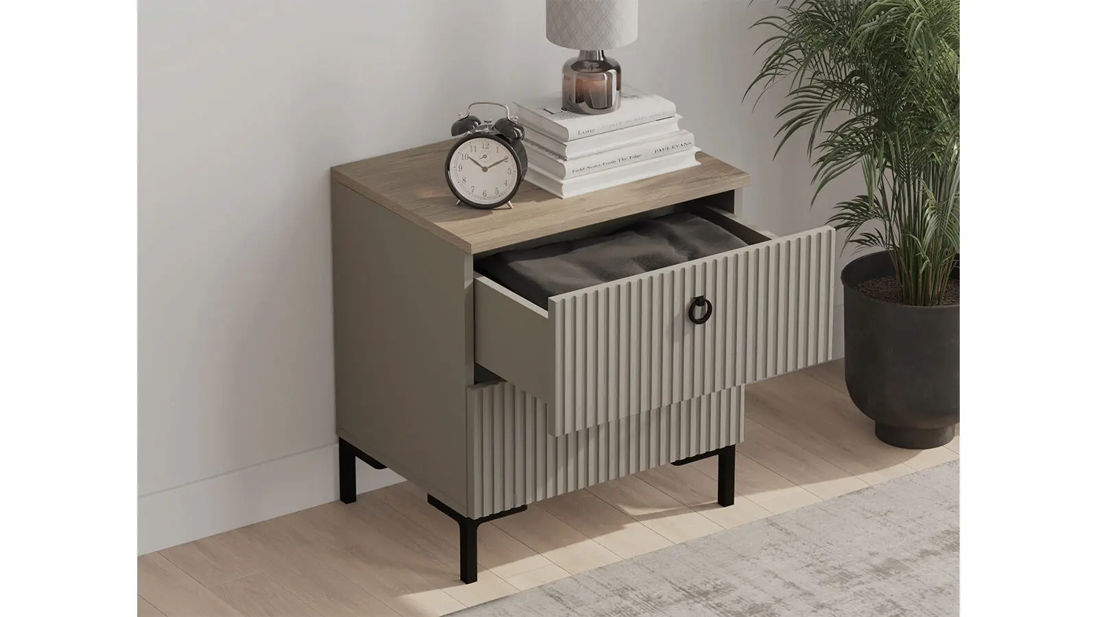 Тумба Zima, цвет Дуб сильверджек ореховый + Глиняный серый 41x53 — купить в Озерце