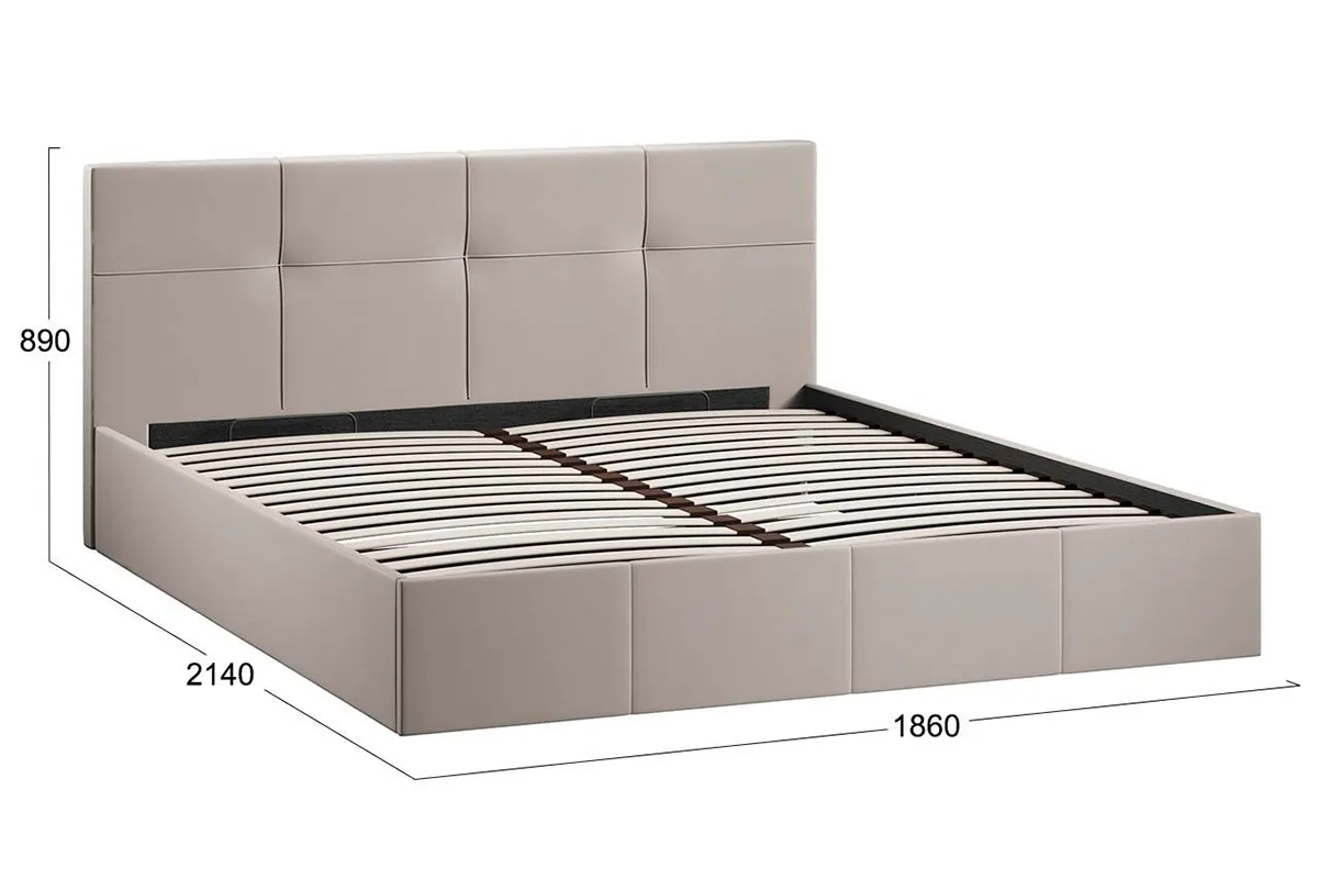 Кровать Лора с ПМ и заглушиной 180х200 (Велюр / Confetti Smoke) - купить в Озерце