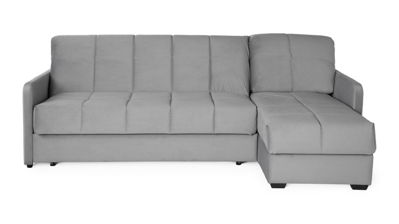 Диван угловой Domo Pro с узкими подлокотниками, стежка квадрат, ткань Sky Velvet 08 140x216 — купить в Озерце