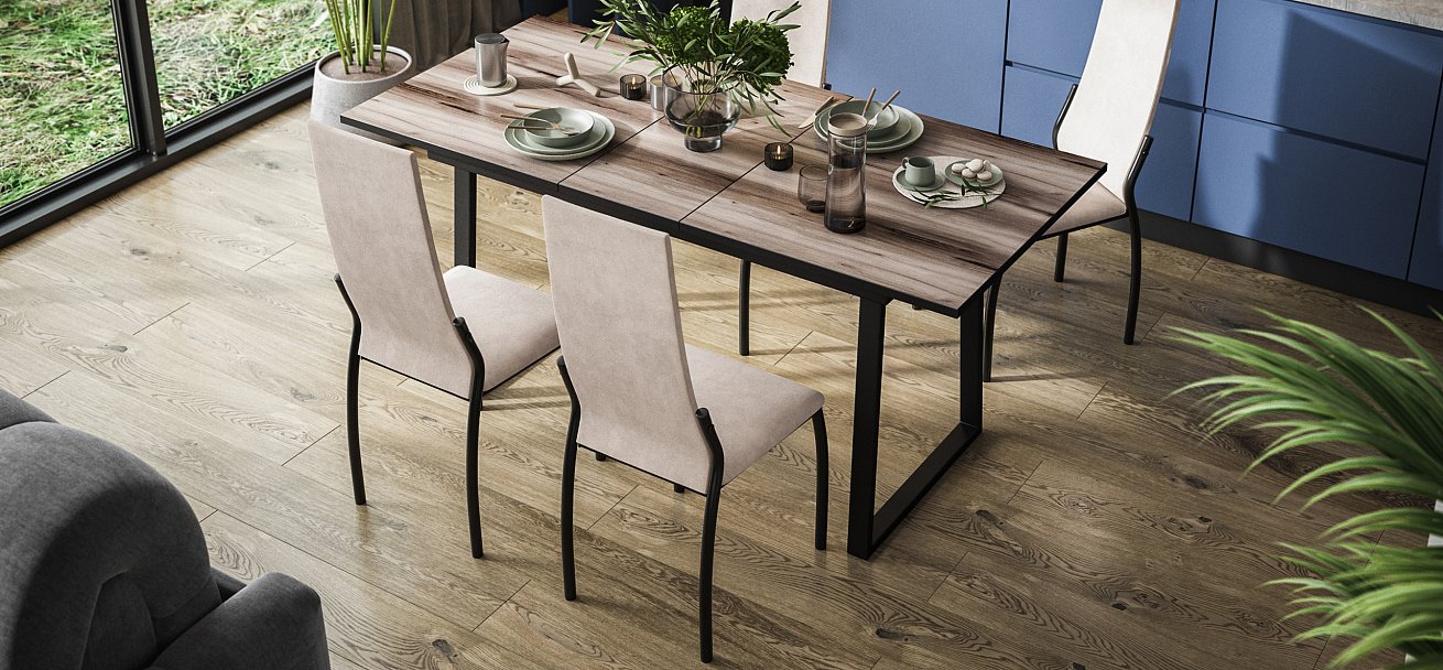 Стул АСТИ NEW 2 шт. велюр Monolit Латте К., Чёрный - купить в Озерце