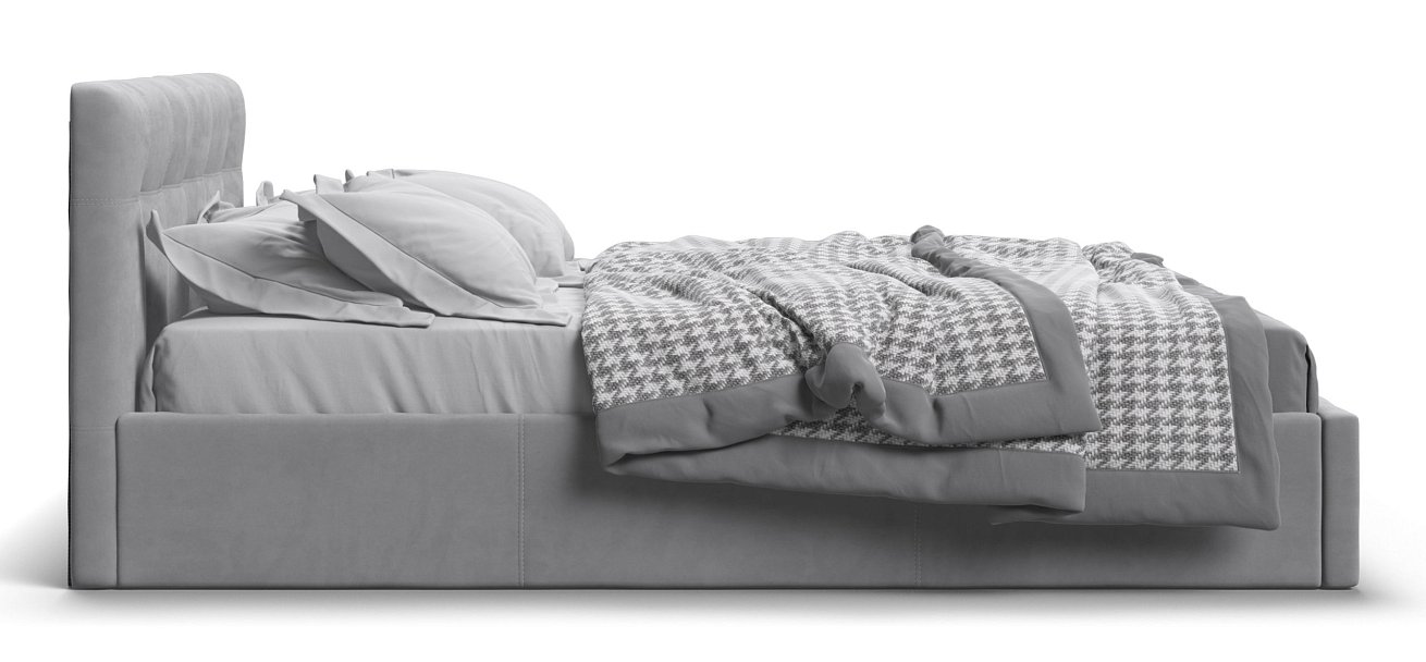Кровать Белла 140*200 велюр Monolit сталь - купить в Озерце