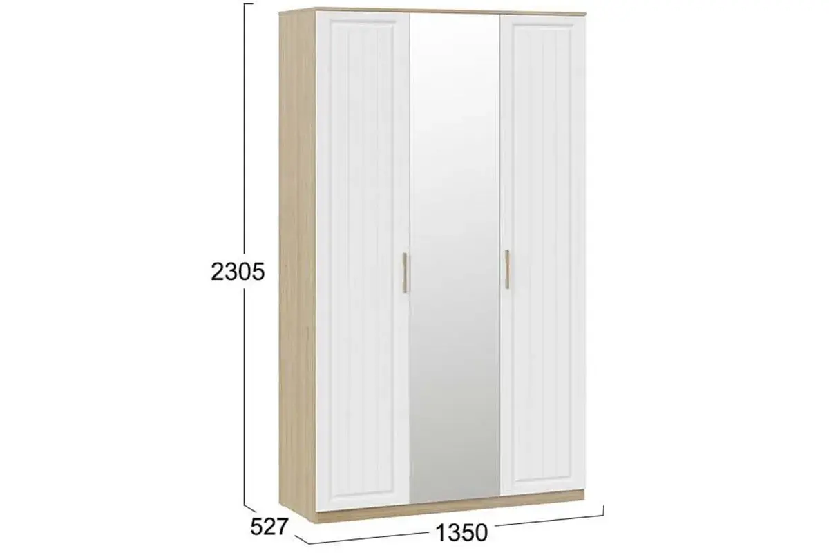 Шкаф комбинированный Сэнди (Вяз благородный/Белый) в мебель-центре Озерцо