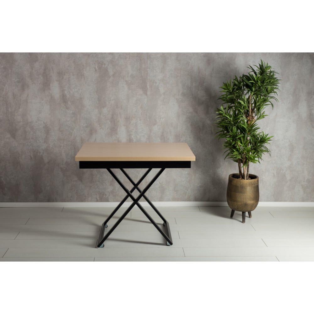 Стол-трансформер Apollo выбеленный дуб/черное подстолье - купить в Озерце